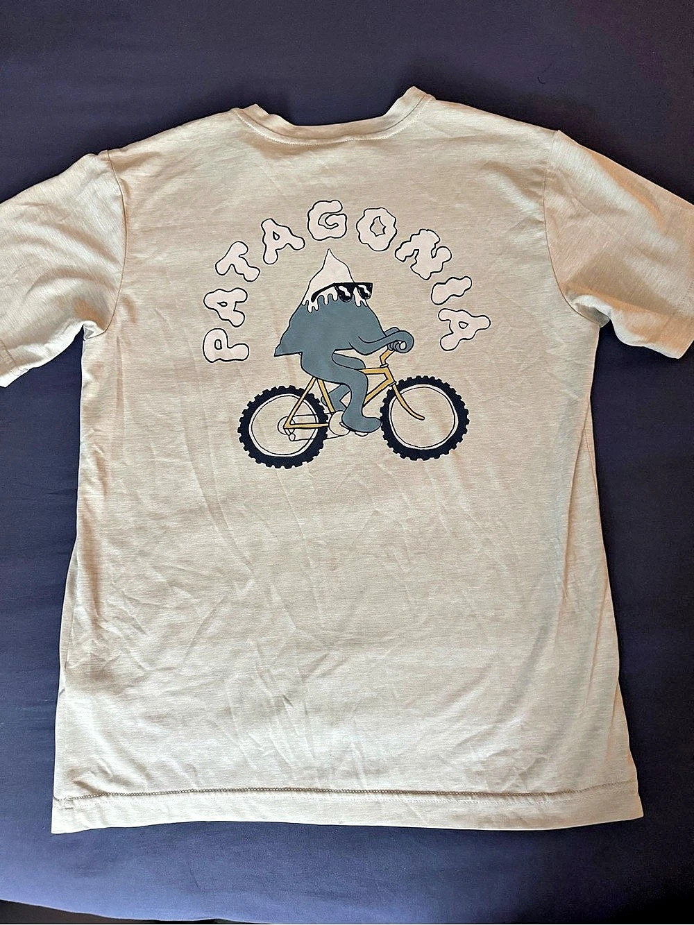 Patagonia Protect Pedal Organic T-Shirt Boys Large Beige